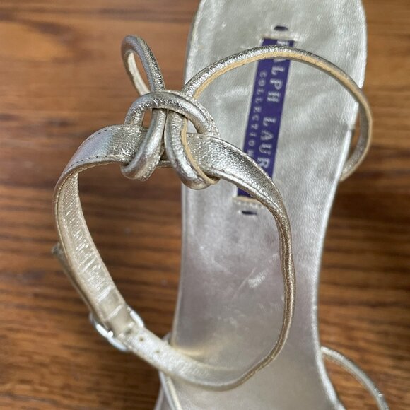 Ralph Lauren Purple Label Gold Leather Strappy Sandals, US 10 - Picture 13 of 16